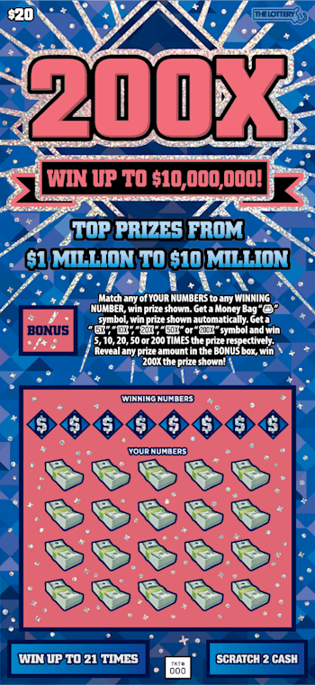 200X scratch-off ticket