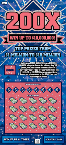 200X scratch-off ticket