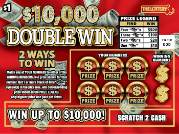 $10,000 DOUBLE WIN scratch-off ticket