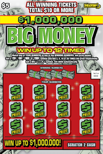 $1,000,000 BIG MONEY scratch-off ticket