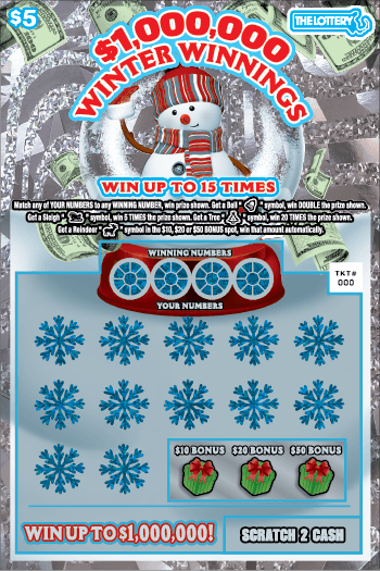 $1,000,000 WINTER WINNINGS scratch-off ticket