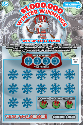 $1,000,000 WINTER WINNINGS scratch-off ticket