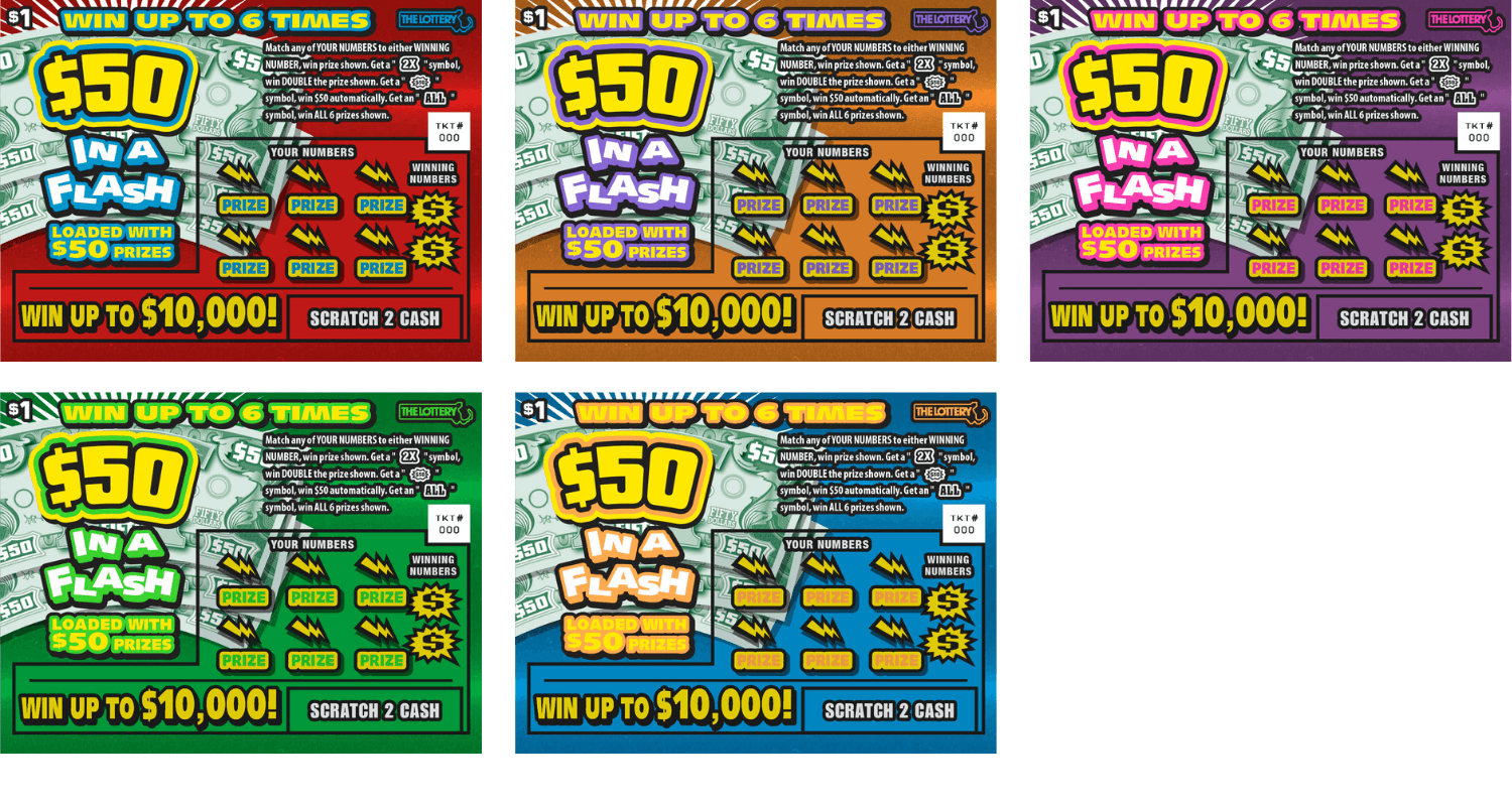 $50 in a Flash scratch-off ticket