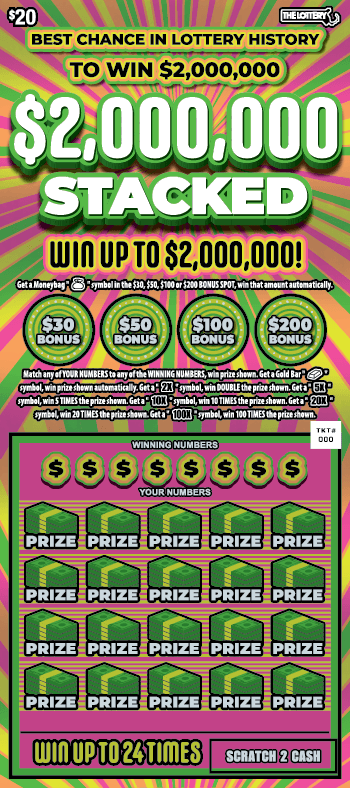 $2,000,000 STACKED scratch-off ticket
