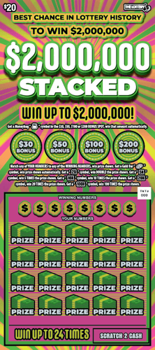 $2,000,000 STACKED scratch-off ticket