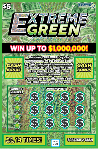 EXTREME GREEN scratch-off ticket