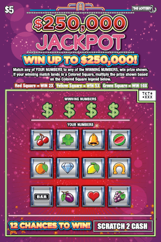 $250,000 JACKPOT scratch-off ticket