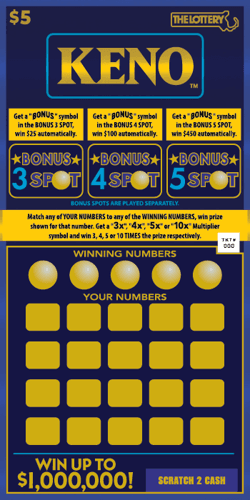 KENO™ scratch-off ticket