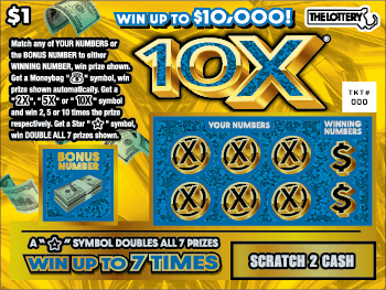10X scratch-off ticket