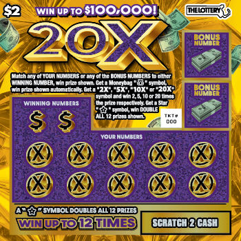 20X scratch-off ticket