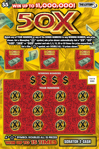 50X scratch-off ticket