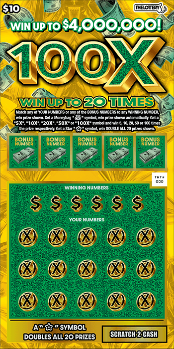 100X scratch-off ticket