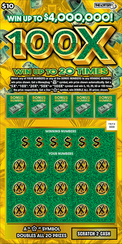 100X scratch-off ticket