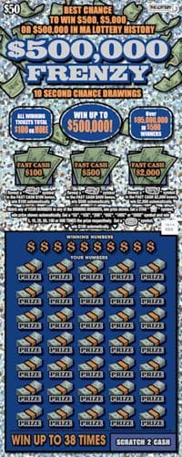 $500,000 FRENZY scratch-off ticket