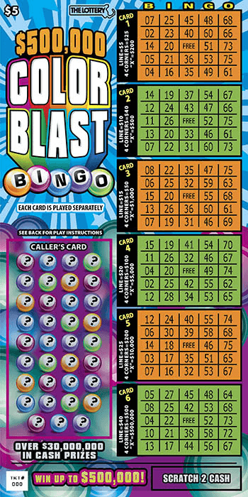 $500,000 COLOR BLAST scratch-off ticket