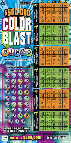 $500,000 COLOR BLAST scratch-off ticket