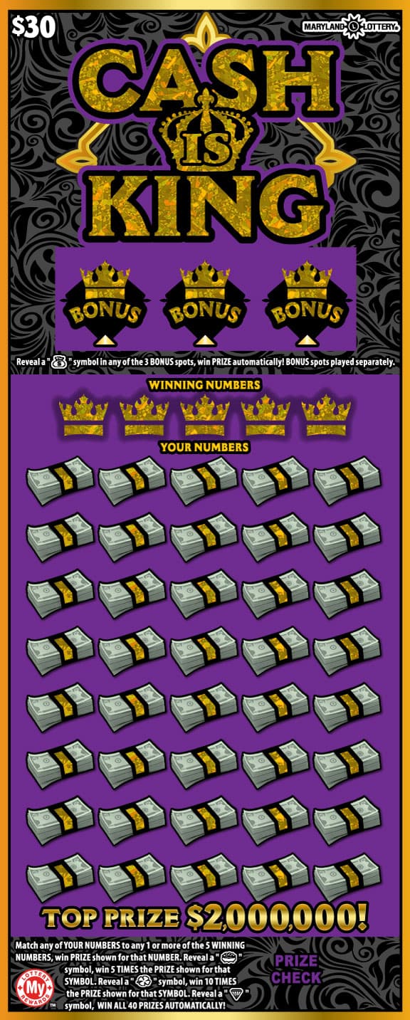 Cash is King scratch-off ticket