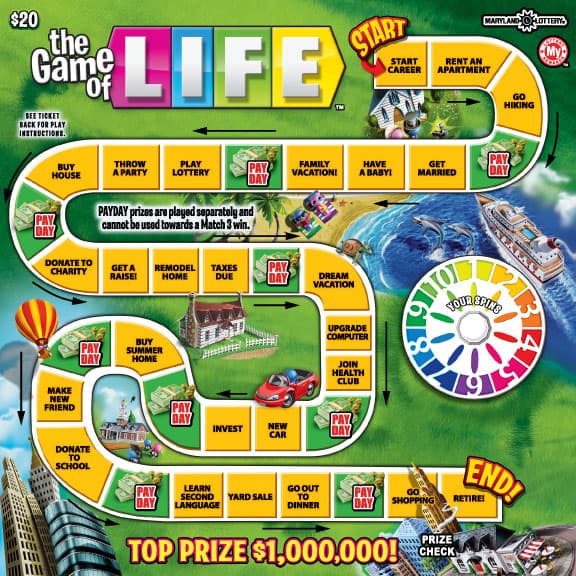 THE GAME OF LIFE™ scratch-off ticket