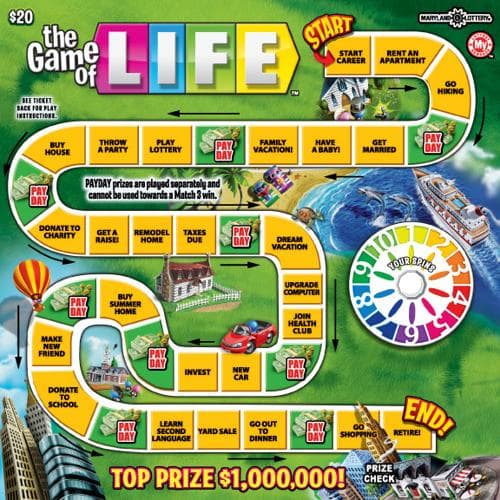 THE GAME OF LIFE™ scratch-off ticket