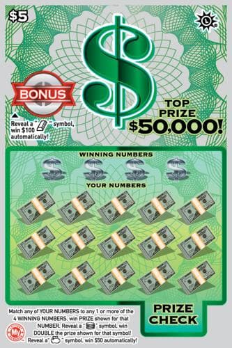 $ scratch-off ticket