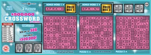 $500,000 Crossword scratch-off ticket