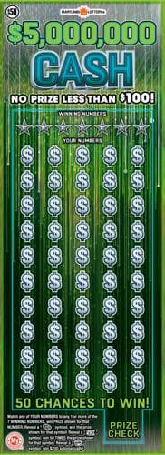 $5,000,000 CASH scratch-off ticket