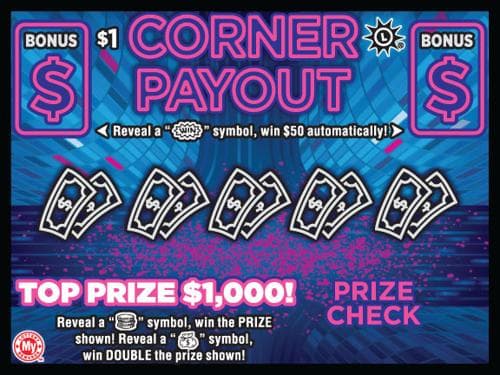 Corner Payout scratch-off ticket