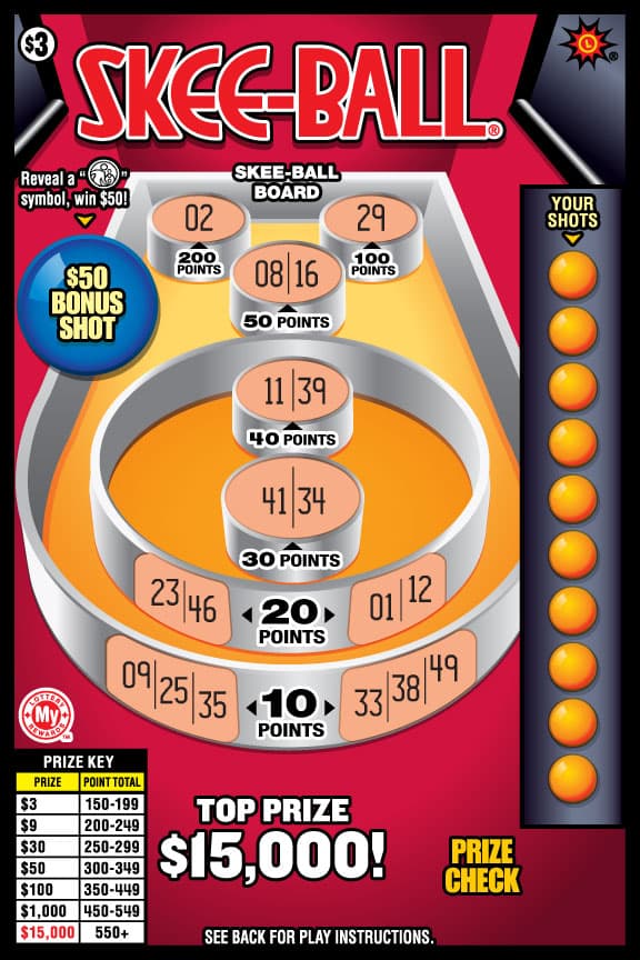 SKEE-BALL® scratch-off ticket
