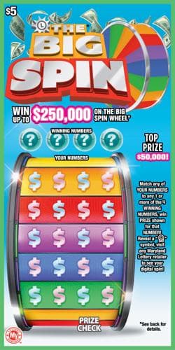 THE BIG SPIN scratch-off ticket