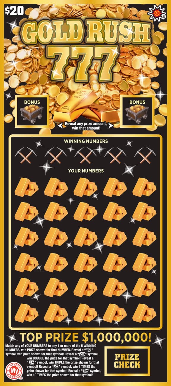 Gold Rush 777 scratch-off ticket