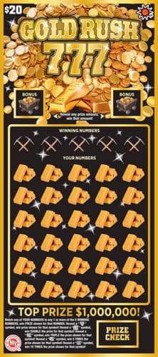 Gold Rush 777 scratch-off ticket