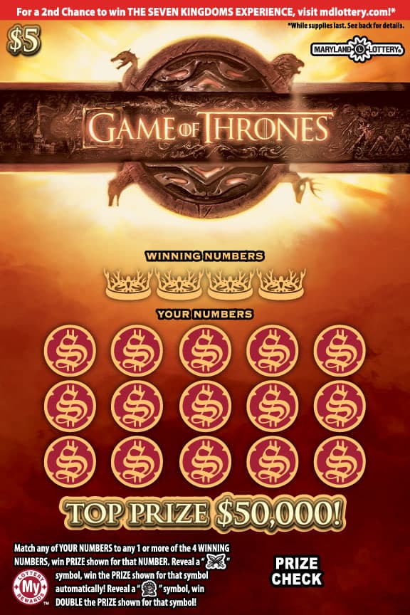 GAME OF THRONES™ scratch-off ticket