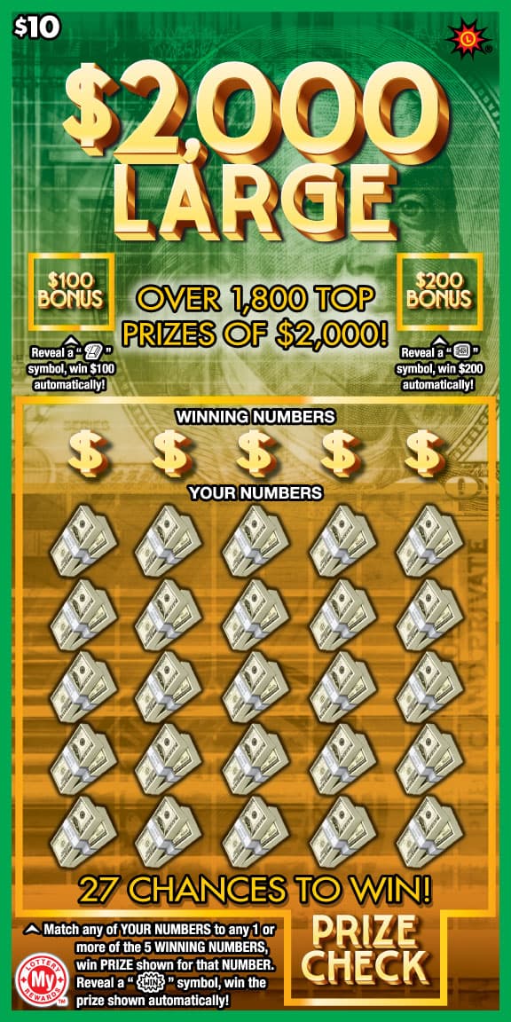 $2,000 Large scratch-off ticket