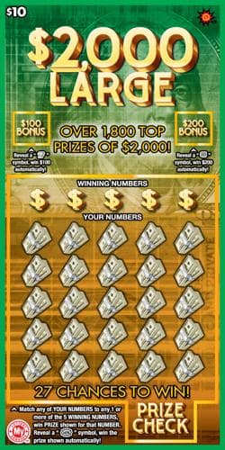 $2,000 Large scratch-off ticket