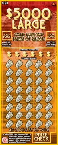$5,000 Large scratch-off ticket