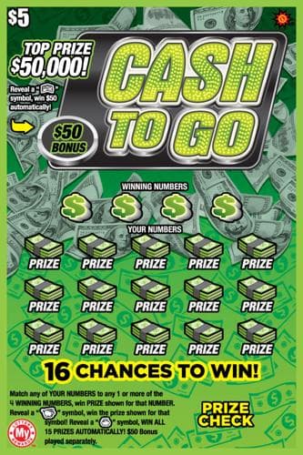 Cash to Go scratch-off ticket