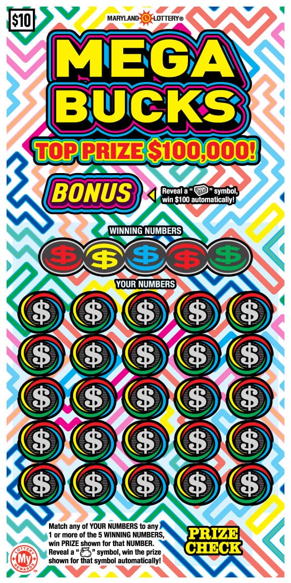 Mega Bucks scratch-off ticket