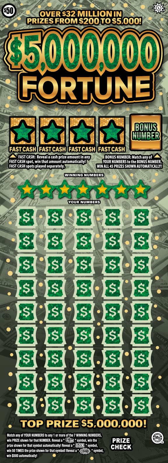 $5,000,000 Fortune scratch-off ticket