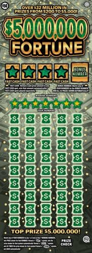 $5,000,000 Fortune scratch-off ticket