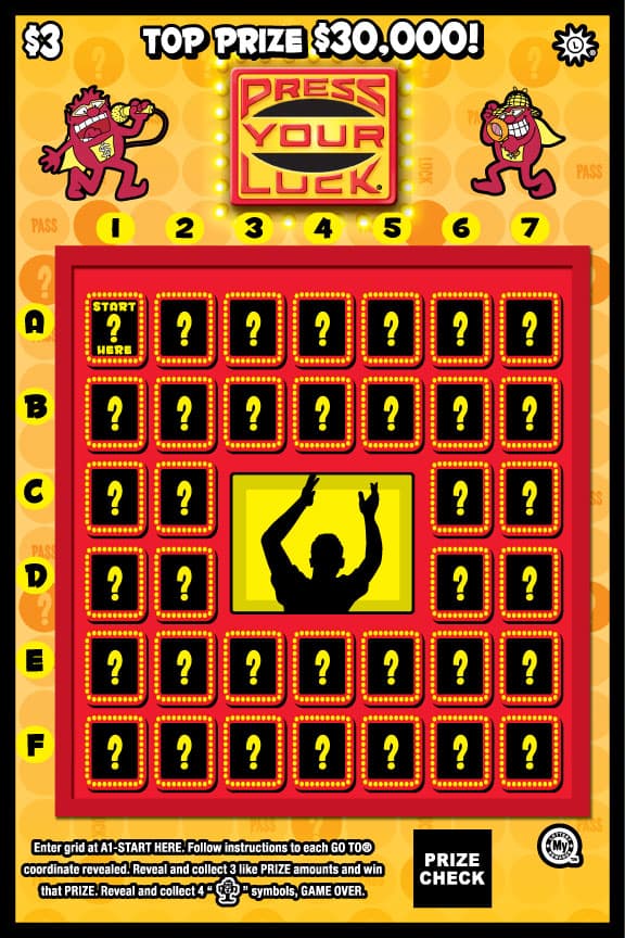 PRESS YOUR LUCK® scratch-off ticket