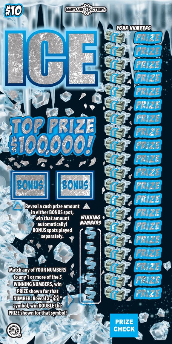 Ice scratch-off ticket