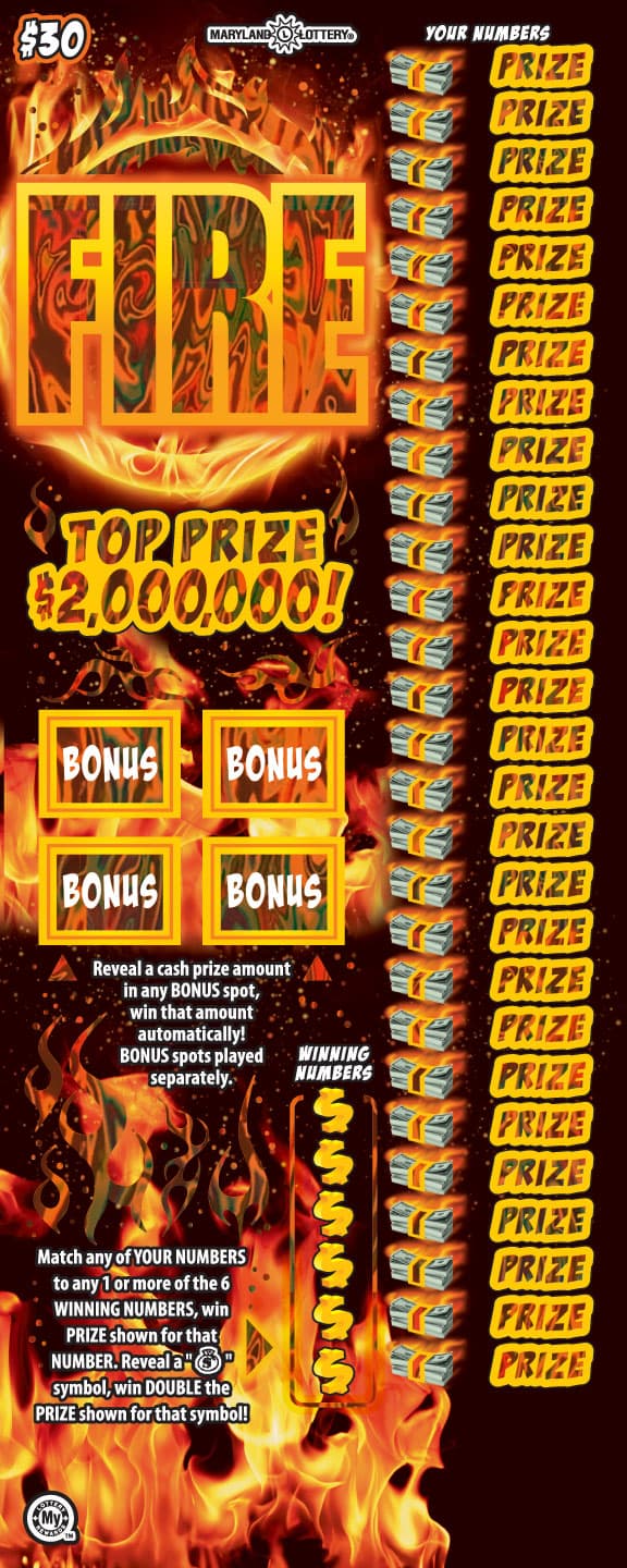 Fire scratch-off ticket