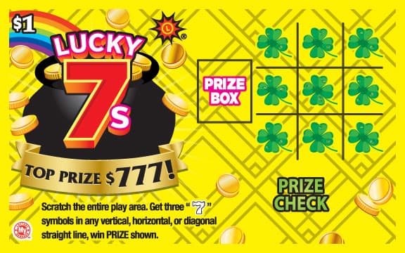 Lucky 7s scratch-off ticket