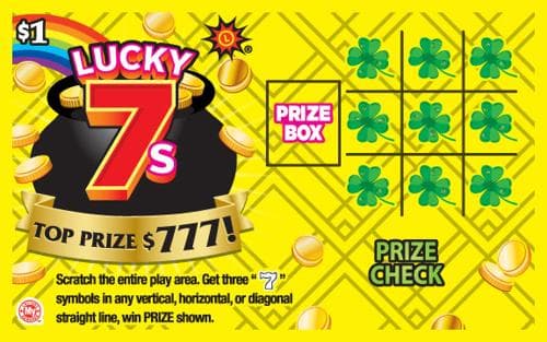 Lucky 7s scratch-off ticket