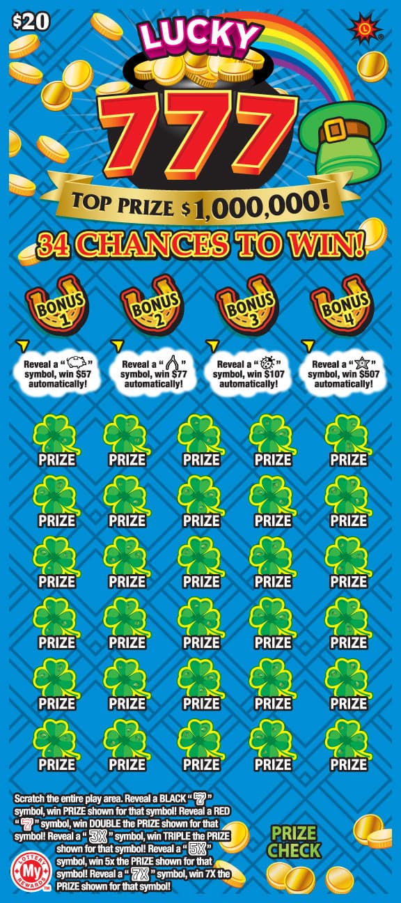 Lucky 777 scratch-off ticket
