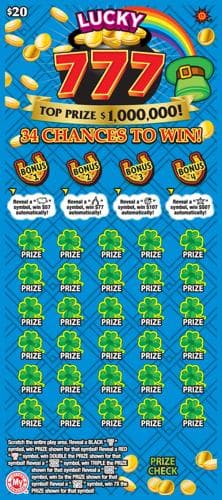 Lucky 777 scratch-off ticket