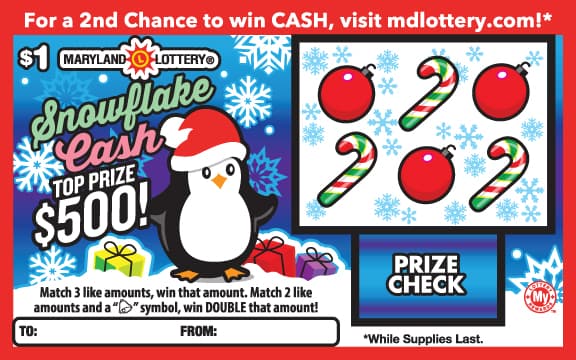 Snowflake Cash scratch-off ticket
