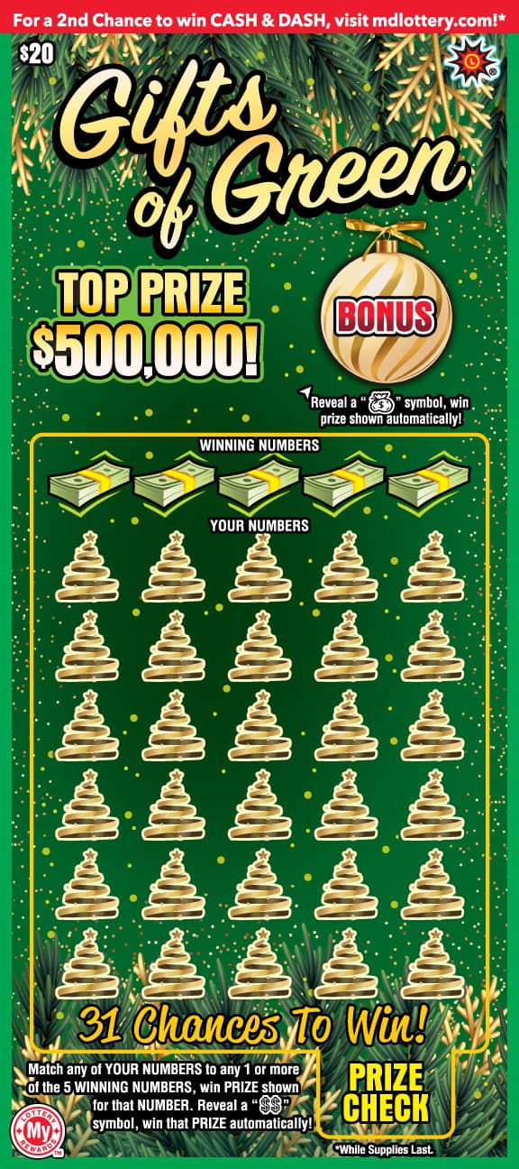 Gifts of Green scratch-off ticket