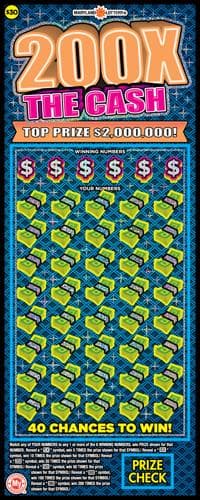 200X the Cash scratch-off ticket