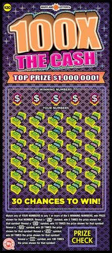 100X the Cash scratch-off ticket